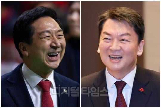 김기현(왼쪽) 국민의힘 당대표 예비후보와 안철수 예비후보. <디지털타임스 DB>