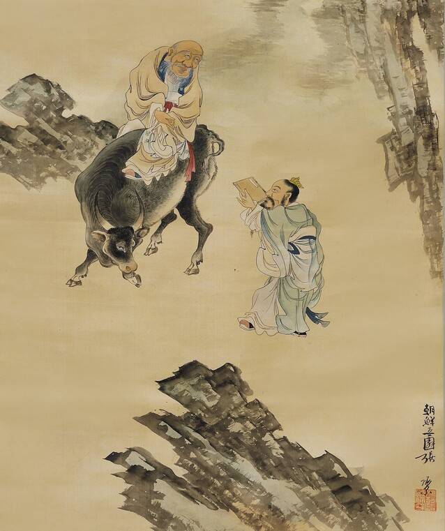 장승업의 말년 대작 <노자출관도>의 세부. 국외소재문화재재단 제공