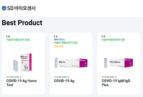 에스디바이오센서의 코로나19 자가진단키트 ‘스탠다드 Q’. (사진=에스디바이오센서)