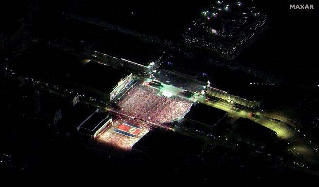 2월8일 밤 북한 평양에서 열린 열병식. /사진=민간 위성업체 맥사 테크놀로지