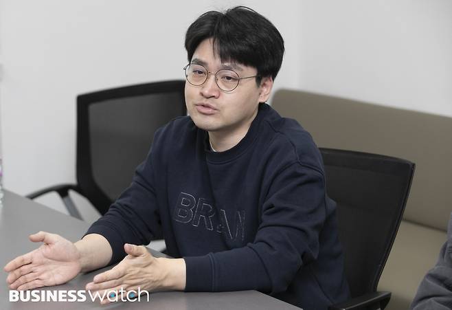 이상후 사업팀장이 서울 성동구 메타버스엔터테인먼트 사옥에서 인터뷰를하고 있다. /사진=이명근 기자 qwe123@