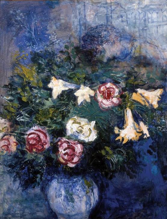 마르크 샤갈, Leaning over Flowes, 1927 [google arts & culture]