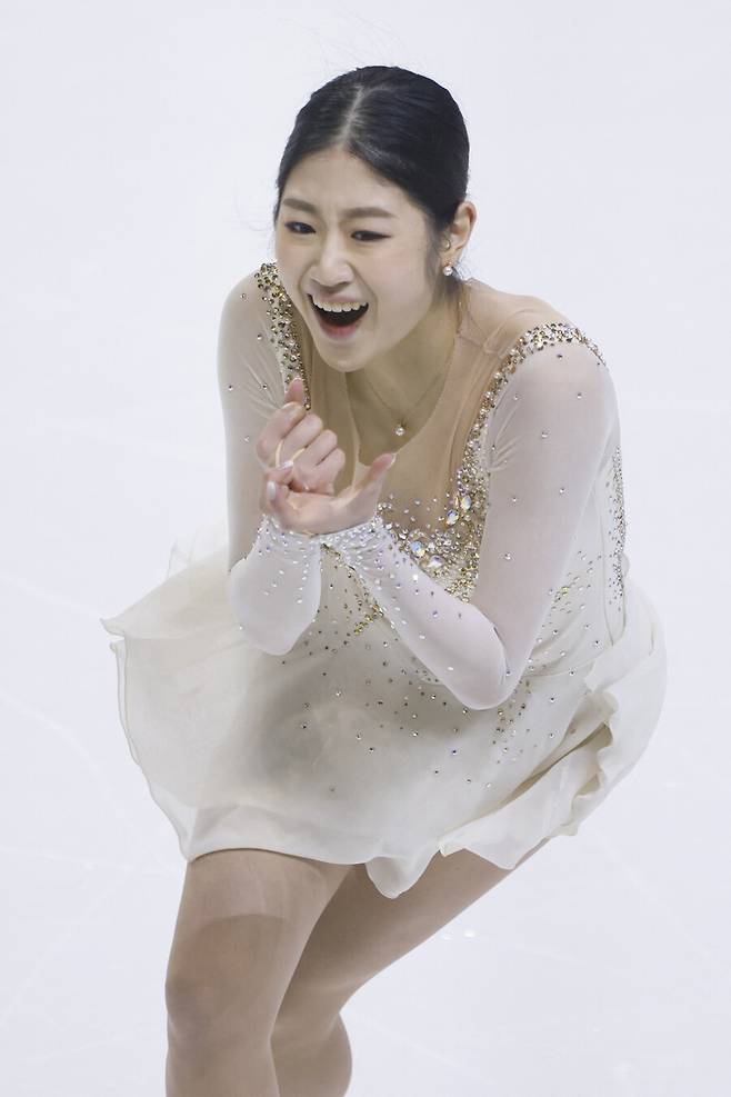 ▲ 2023년 ISU 피겨 스케이팅 4대륙선수권대회 여자 싱글 프리스케이팅을 마친 뒤 환호하는 이해인 ⓒ연합뉴스/AP