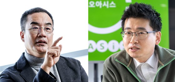 (왼쪽) 김동환 삼프로TV 대표. 김성룡 기자 (오른쪽) 안준형 오아시스 대표. 장진영 기자