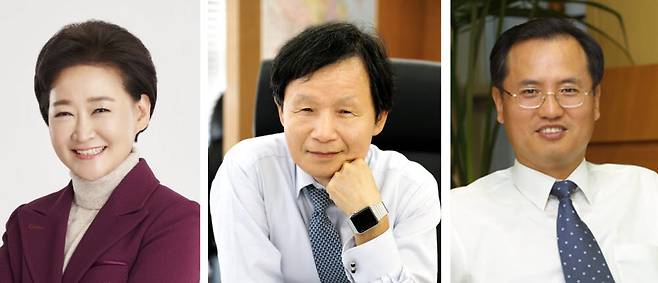 왼쪽부터 권은희 전 새누리당 국회의원, 최두환 전 포스코ICT 사장, 김기열 전 KTF 부사장.
