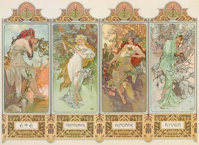 알폰스 무하, The Seasons, 1896