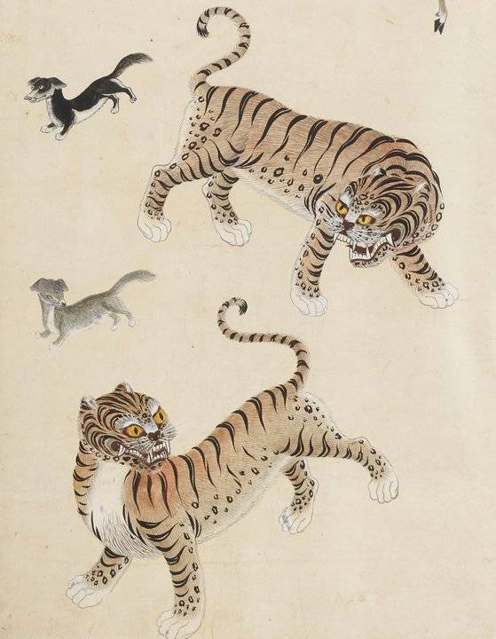 '백수도 10폭 병풍'에 그려진 동물 그림 중 일부. [사진 아모레퍼시픽미술관]