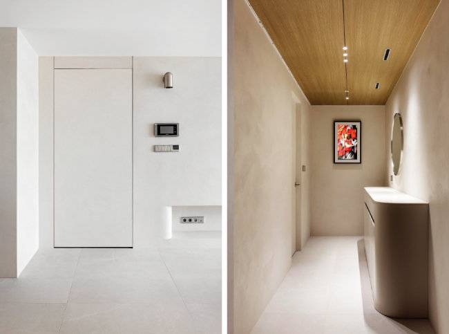 부부 침실로 들어가는 히든 도어. 닫아두면 프라이빗한 공간, 열어두면 하나의 통로로 보인다.