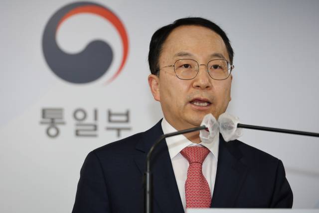 ▲구병삼 통일부 대변인이 20일 정부서울청사 브리핑실에서 현안 관련 정례브리핑을 하고 있다. ⓒ연합뉴스