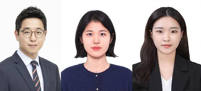 왼쪽부터 교신저자 김진호 교수, 제1저자 손혜원·장하윤 석사과정생(사진=고려대)