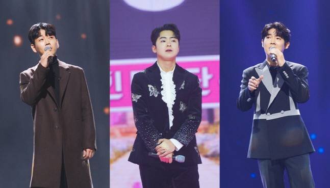 ‘불타는 트롯맨’ 황영웅, 박민수, 손태진(왼쪽부터). 제공 | MBN
