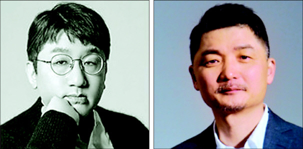 하이브 방시혁(왼쪽) 의장과 카카오 김범수 의장. [각 사 제공]
