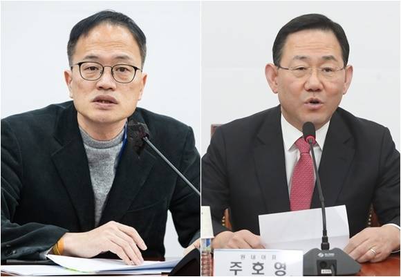 박주민 더불어민주당 의원, 주호영 국민의힘 원내대표. 뉴스1