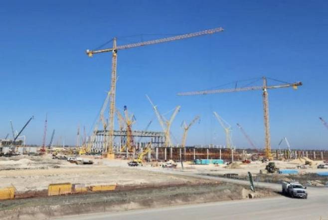 삼성전자의 미국 테일러 반도체 공장 건설 모습.[SNS 캡처]