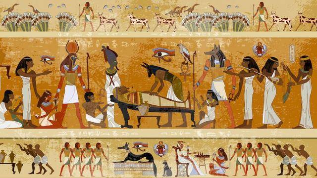 이집트인들이 미라를 만드는 과정이 기록된 벽화. 이집트에서는 심장을 모든 생각의 근원으로 여겨 사후 재판을 위해 미라를 만들 때 심장을 남겨 뒀고, 여의치 않을 경우 모조 심장이라도 넣어두는 전통이 있었다. 위키피디아 캡처