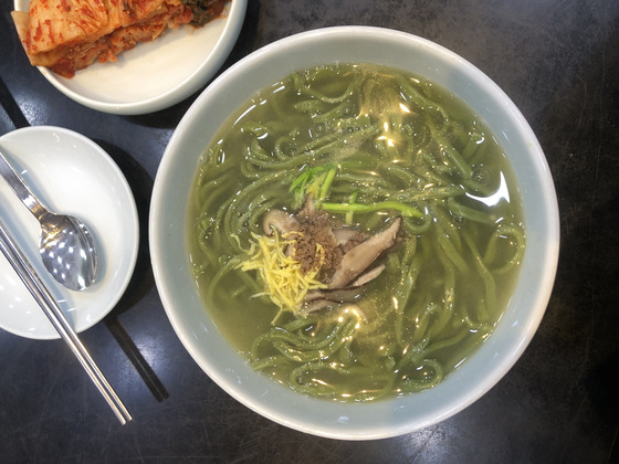 Kalguksu made with seaweed noodles at Sinsuk in southern Seoul