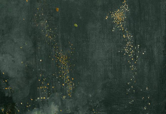 검정과 금빛의 야상곡 : 추락하는 불꽃(일부 확대)