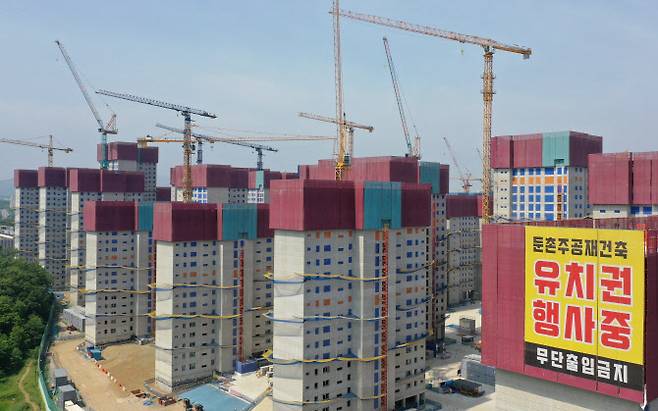 서울 강동구 둔촌주공아파트 재건축 현장 모습. (사진=뉴시스)