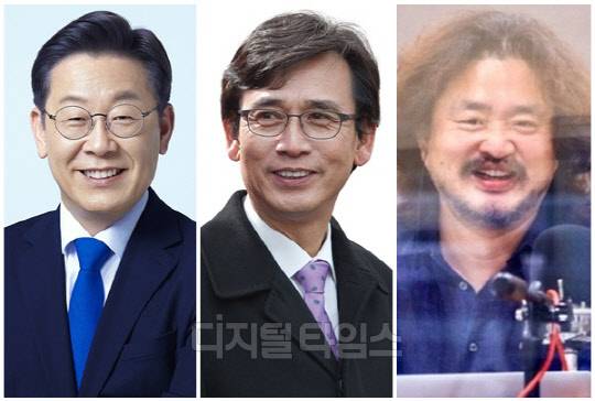(왼쪽부터) 이재명 더불어민주당 대표, 유시민 전 노무현 재단 이사장, 방송인 김어준씨. <디지털타임스 DB, 민주당·tbs 제공>