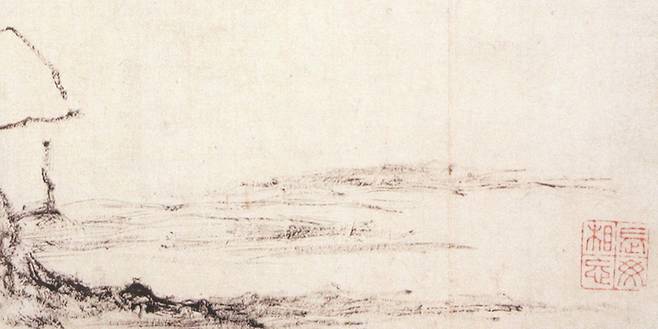 추사 김정희, 세한도(일부 확대)