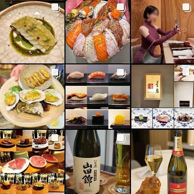 SNS에 ‘오마카세’를 검색했을 때 나오는 사진들. [사진 출처 = 데일리신초 캡처]