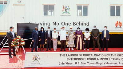 DigiTruck project launched by H.E. Yoweri K. Museveni, the President of the Republic of Uganda (PRNewsfoto/Huawei)