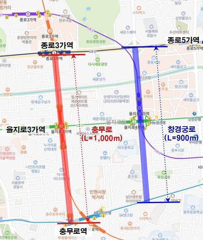 '충무로(돈화문로) 도로공간재편사업' 위치도 [서울시 제공. 재판매 및 DB 금지]