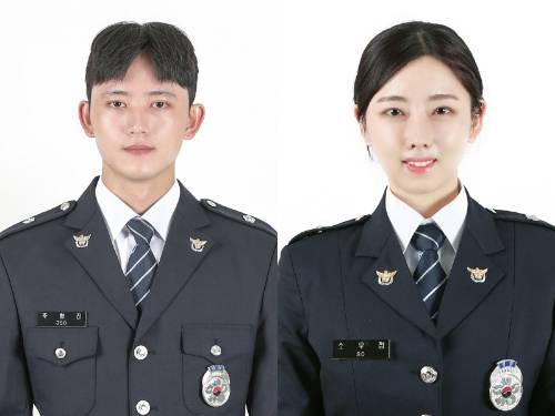 대통령상 수상자 주형진 경위(좌), 소우정 경위. /사진=경찰청 제공