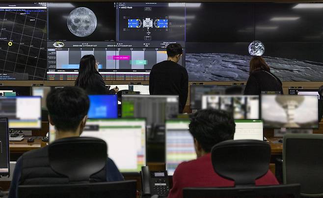 2월17일 한국 최초의 달 탐사선 다누리 관제실을 찾았다. ⓒ시사IN 조남진