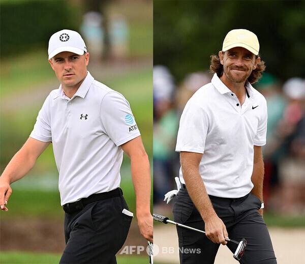 2023년 미국프로골프(PGA) 투어 발스파 챔피언십 우승 경쟁에 뛰어든 조던 스피스, 토미 플릿우드가 3라운드에서 경기하는 모습이다. 사진제공=ⓒAFPBBNews = News1