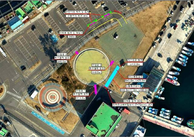 ▲ 동해 묵호항 여객터미널 회차로 조성계획 평면도.
