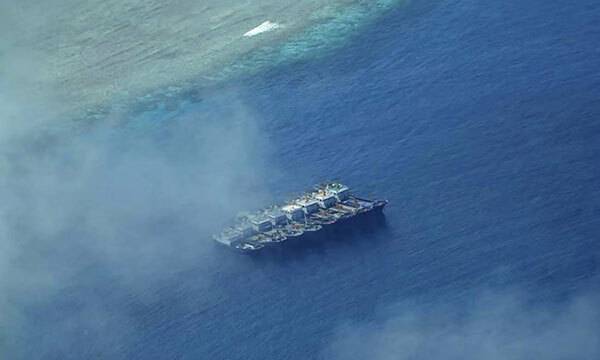 남중국해에 중국 해상민병대 선방이 모여 있다. AFP제공
