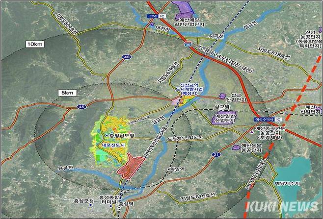 홍성군 홍북읍 '내포신도시 미래 신산업 국가산업단지’ 후보지. 충남도 제공
