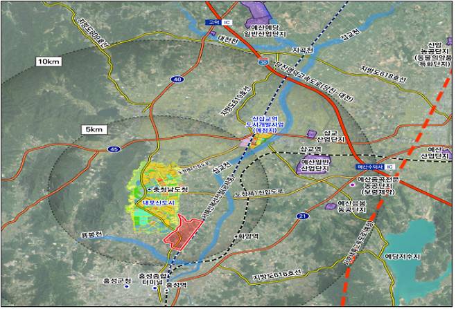 홍성 내포신도시 미래 신산업 국가산업단지 위치도. 충남도 제공