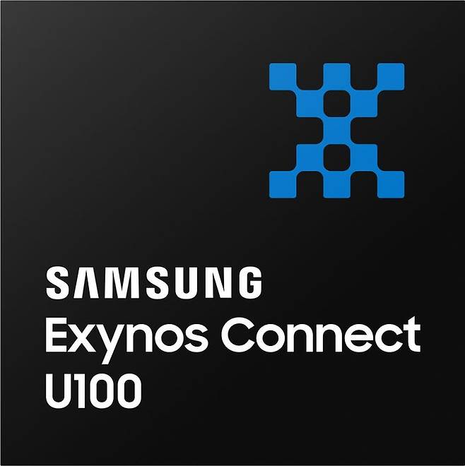 삼성전자가 21일 공개한 UWB(Ultra-Wideband, 초광대역) 기반 근거리 무선통신 반도체 '엑시노스 커넥트(Exynos Connect) U100' 제품 이미지.ⓒ삼성전자