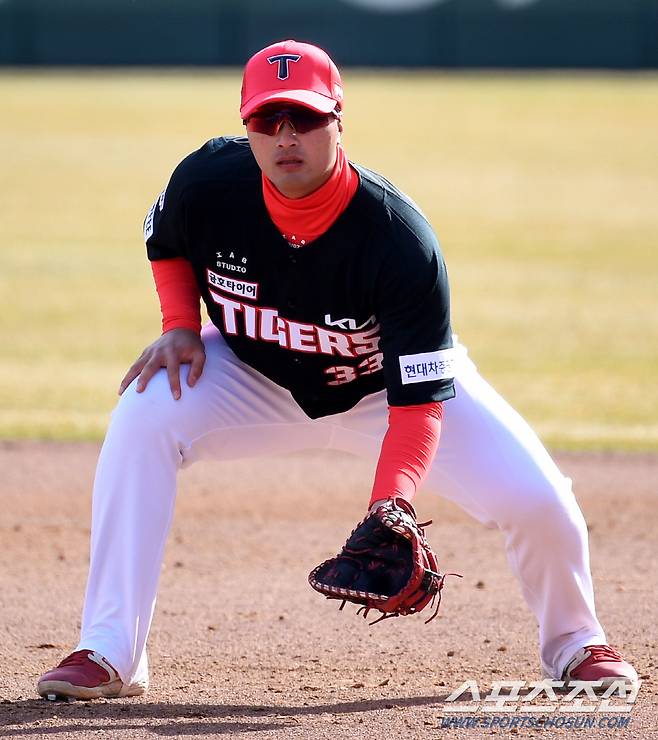 2023 KBO리그 시범경기 한화 이글스와 KIA 타이거즈의 경기가 13일 대전 한화생명이글스파크에서 열렸다. KIA 변우혁. 대전=박재만 기자 pjm@sportschosun.com/2023.03.13/