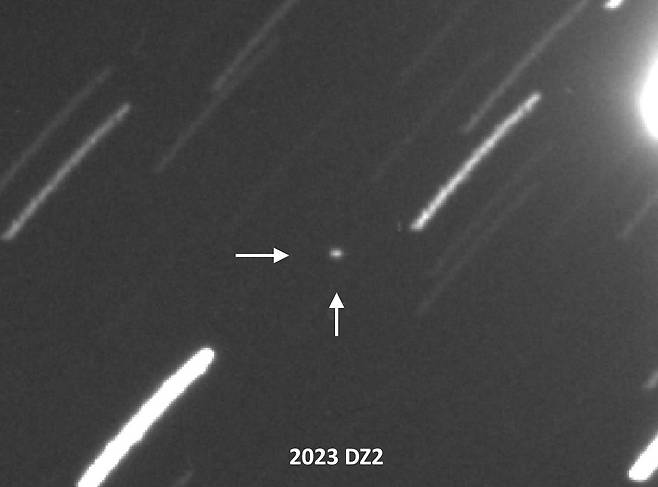 천문학자의 천체망원경에 포착된 소행성2023DZ2/필리프 로마노프