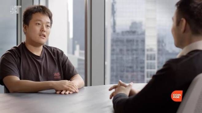 코인 전문매체 코이니지와 인터뷰하는 권도형 CEO ⓒ코이니지 유튜브