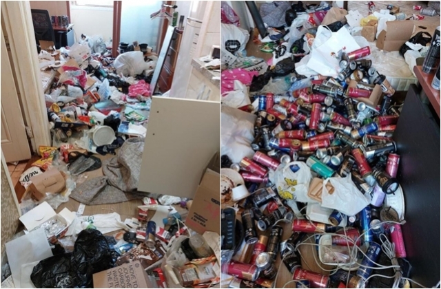 A씨가 공개한 원룸 내부. 쓰레기장을 방불케 한다. 온라인 커뮤니티 보배드림 캡처