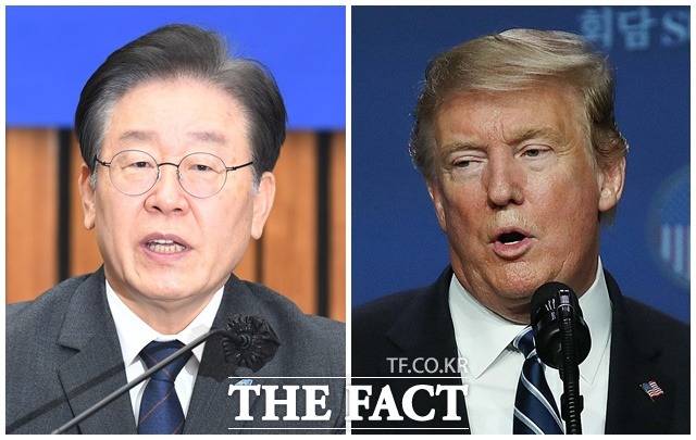 홍준표 대구시장이 26일 사회관계망서비스에 이재명(왼쪽) 더불어민주당 대표와 도널드 트럼프 전 미국 대통령에 관해 비판하는 글을 올렸다. /더팩트 DB