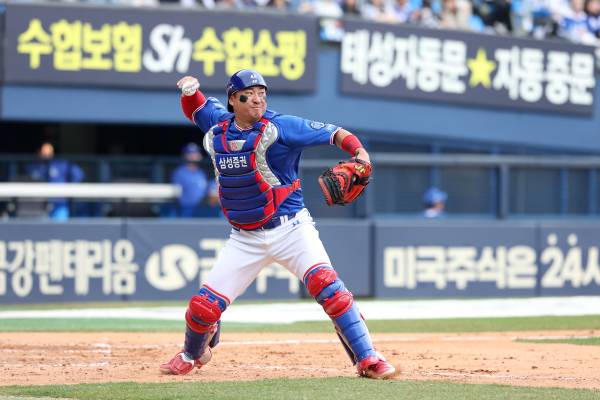 지난 25일 잠실 두산전에 출전한 삼성 김태군. 삼성 제공