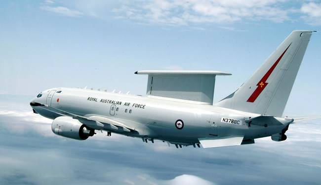 호주 공군의 E-7A 웨지테일 조기경보통제기. 출처=트위터@BoeingAustralia