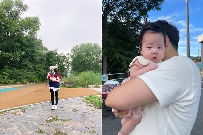 상상인플러스 박미수 주임(왼쪽)과 박 주임의 가족(오른쪽). [사진제공=상상인그룹]