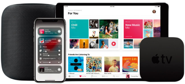 애플 ‘에어플레이’를 통해 무선 연결되는 각종 IT(정보기술) 기기. [애플 제공]