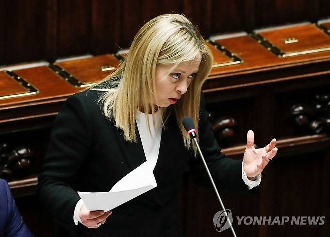 조르자 멜로니 이탈리아 총리 [로이터 연합뉴스 자료사진. 재판매 및 DB 금지]