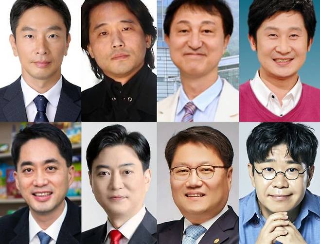 경문고 출신 주요 인사들. (왼쪽부터)이복현 금융감독위원장, 구자범 지휘자, 박태훈 넥스틴 대표(동문회장), 성세정 KBS 아나운서, 신정훈 해태제과식품 대표,  유정현 전 국회의원, 정혁진 법무법인 동인 변호사, 조영수 작곡가