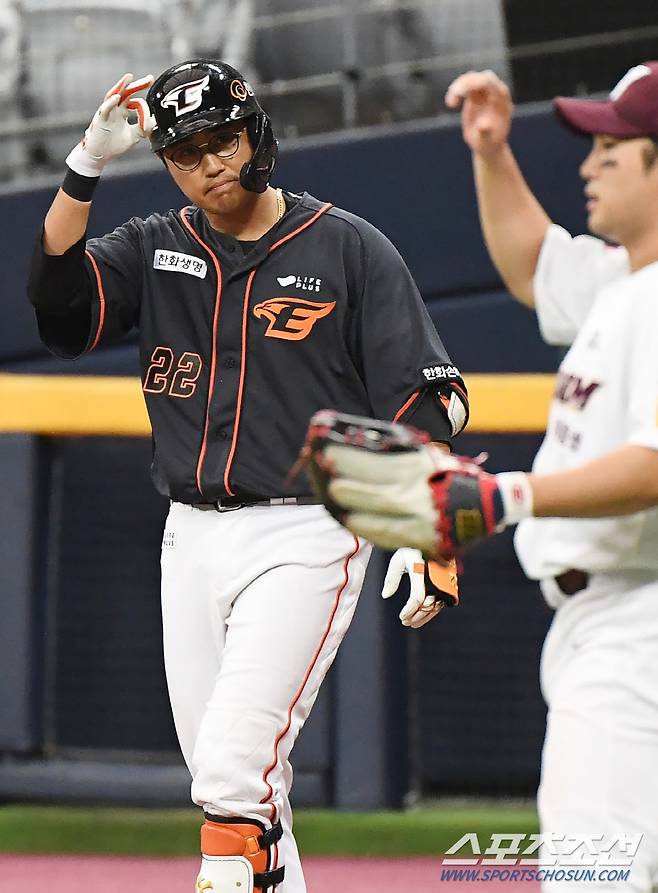 3회초 2사 2루에서 적시타를 친 채은성. 고척=정재근 기자 cjg@sportschosun.com