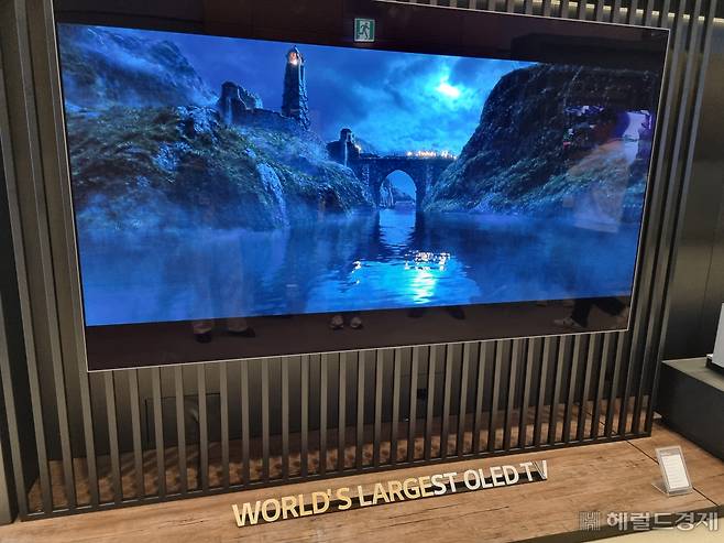 LG전자 연내 출시할 세계 최대 크기인 97인치 OLED TV. 김민지 기자