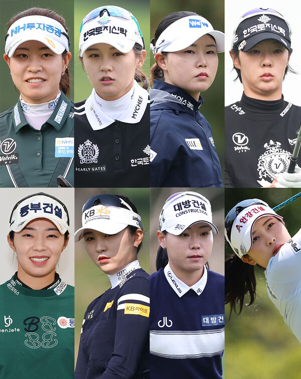 2023년 한국여자프로골프(KLPGA) 투어 롯데렌터카 여자오픈에 출전한 박민지, 박현경, 임희정, 박지영, 김수지, 이예원, 이소미, 전예성 프로. 사진제공=KLPGA