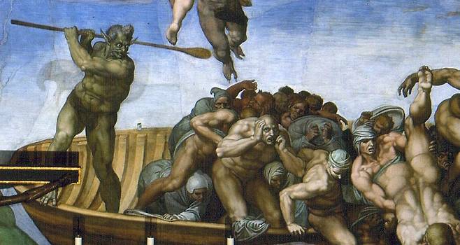미켈란젤로 부오나로티, 최후의 심판(일부) [wikimedia]